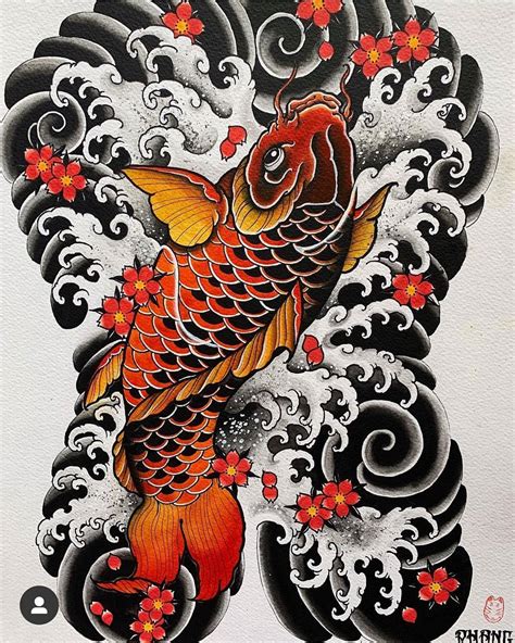 back koi fish tattoo|traditional koi fish tattoo.